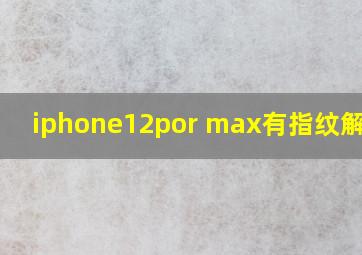 iphone12por max有指纹解锁吗